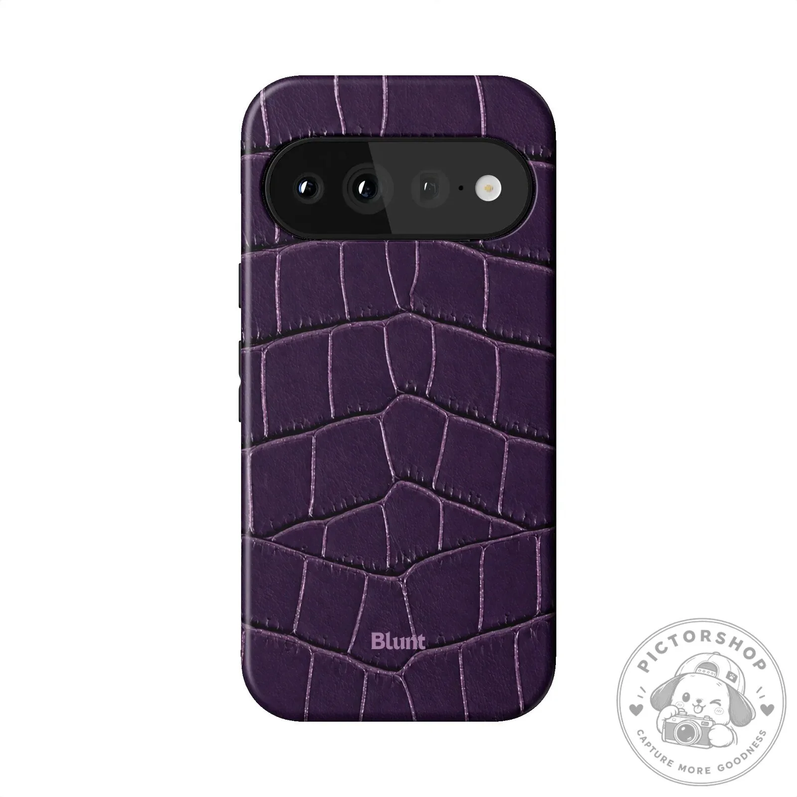 Purple Crocodile Texture Phone Case for Google Pixel 7 Pro