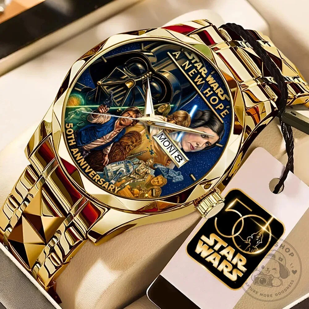Star Wars A New Hope 50th Anniversary Gold Tone Stainless Steel Watch