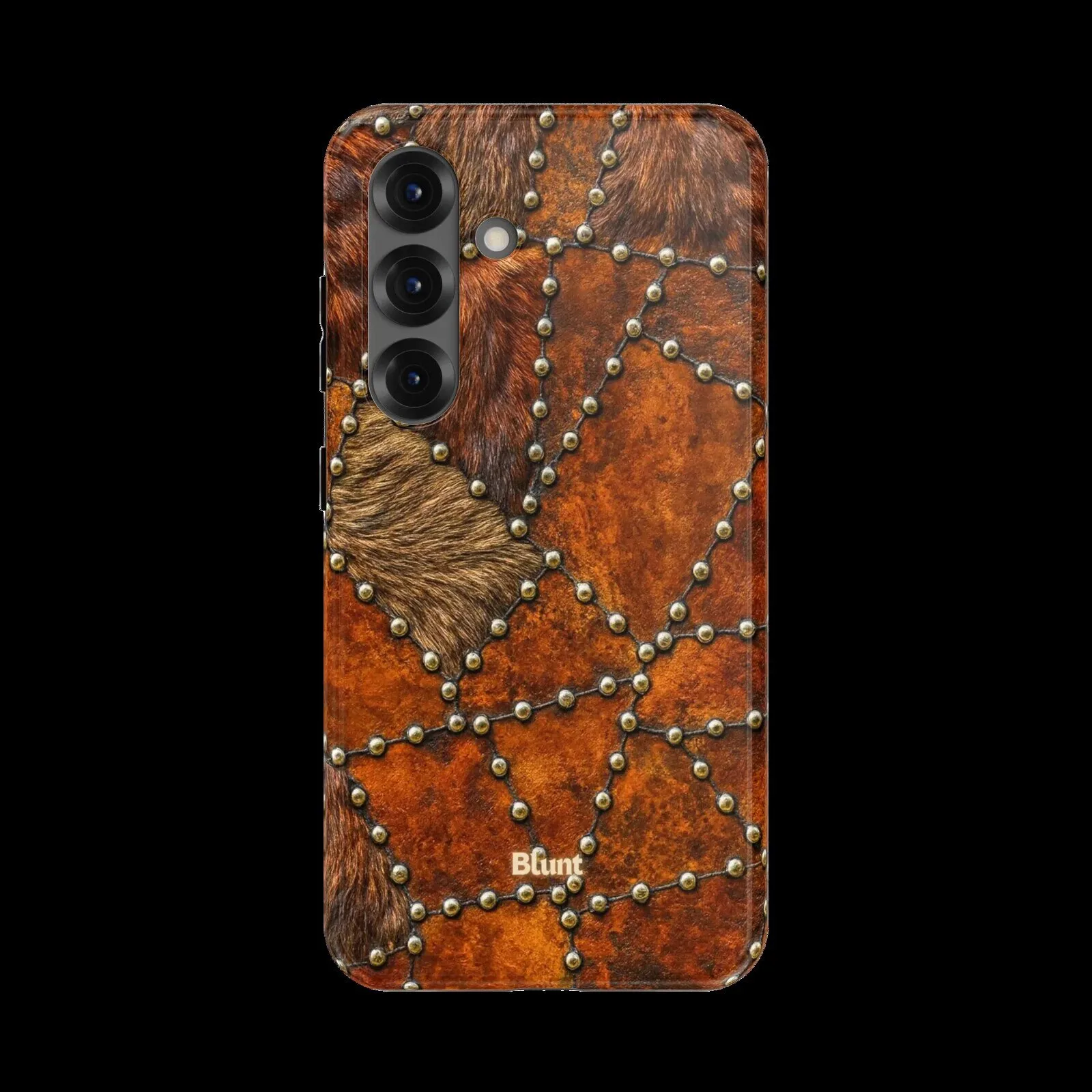 Rustic Faux Fur and Studded Leather Design Samsung Phone Case 1 Rustic Faux Fur and Studded Leather Design Samsung Phone Case