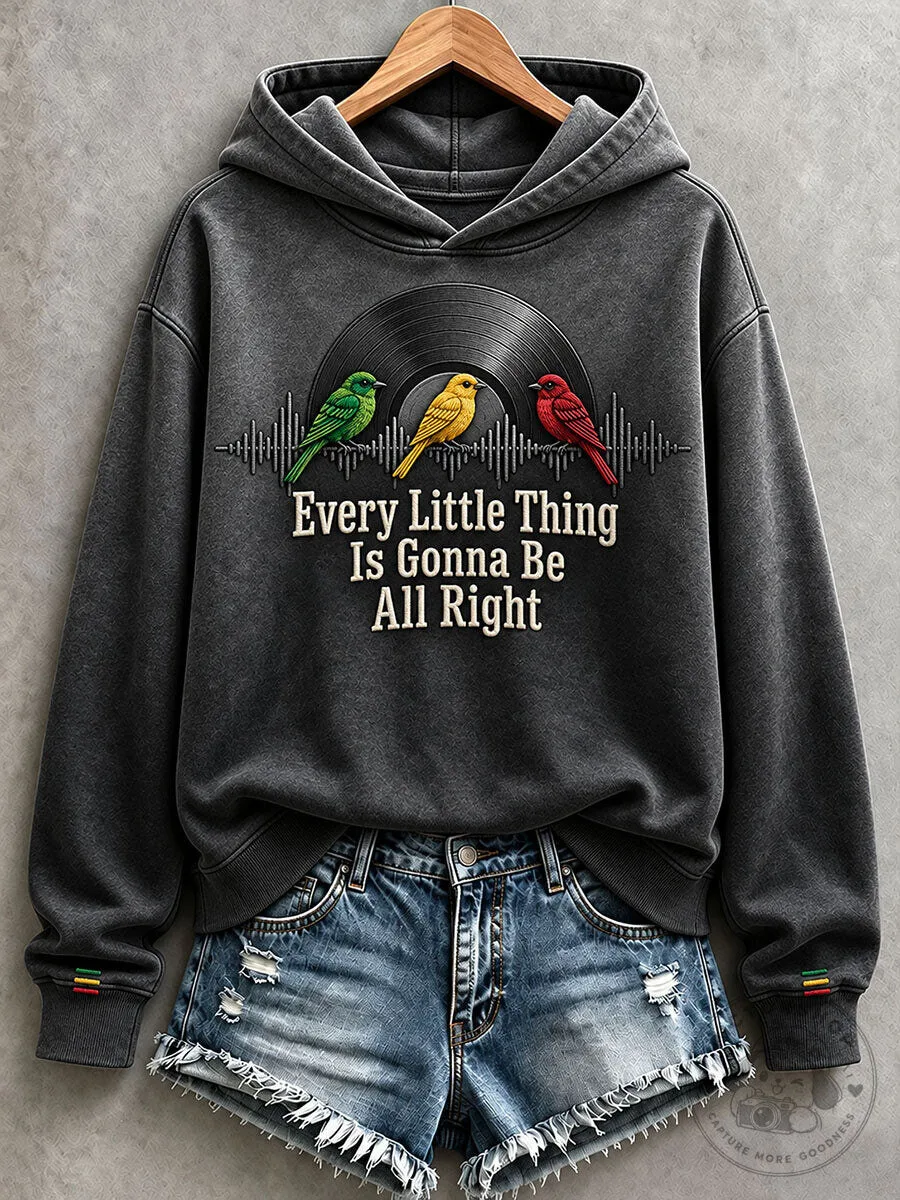 Hoodie with Bob Marley’s Every Little Thing Is Gonna Be All Right Graphic Design 2 Hoodie with Bob Marley’s Every Little Thing Is Gonna Be All Right Graphic Design