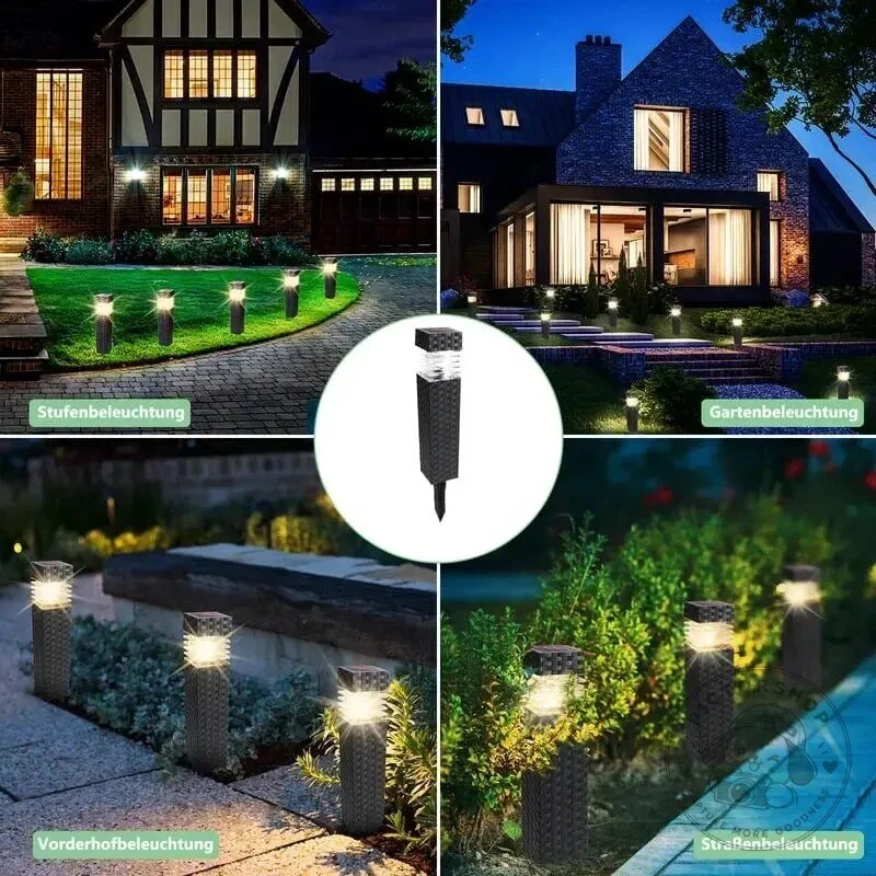Outdoor Solar Powered Rattan Weave Pathway Lights for Garden and Walkway 16 Outdoor Solar Powered Rattan Weave Pathway Lights for Garden and Walkway