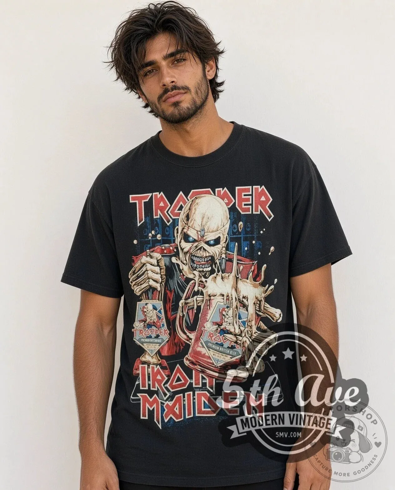 Iron Maiden The Trooper Eddie Beer Mug Heavy Metal Music Band Graphic T-Shirt 11 Iron Maiden The Trooper Eddie Beer Mug Heavy Metal Music Band Graphic T-Shirt