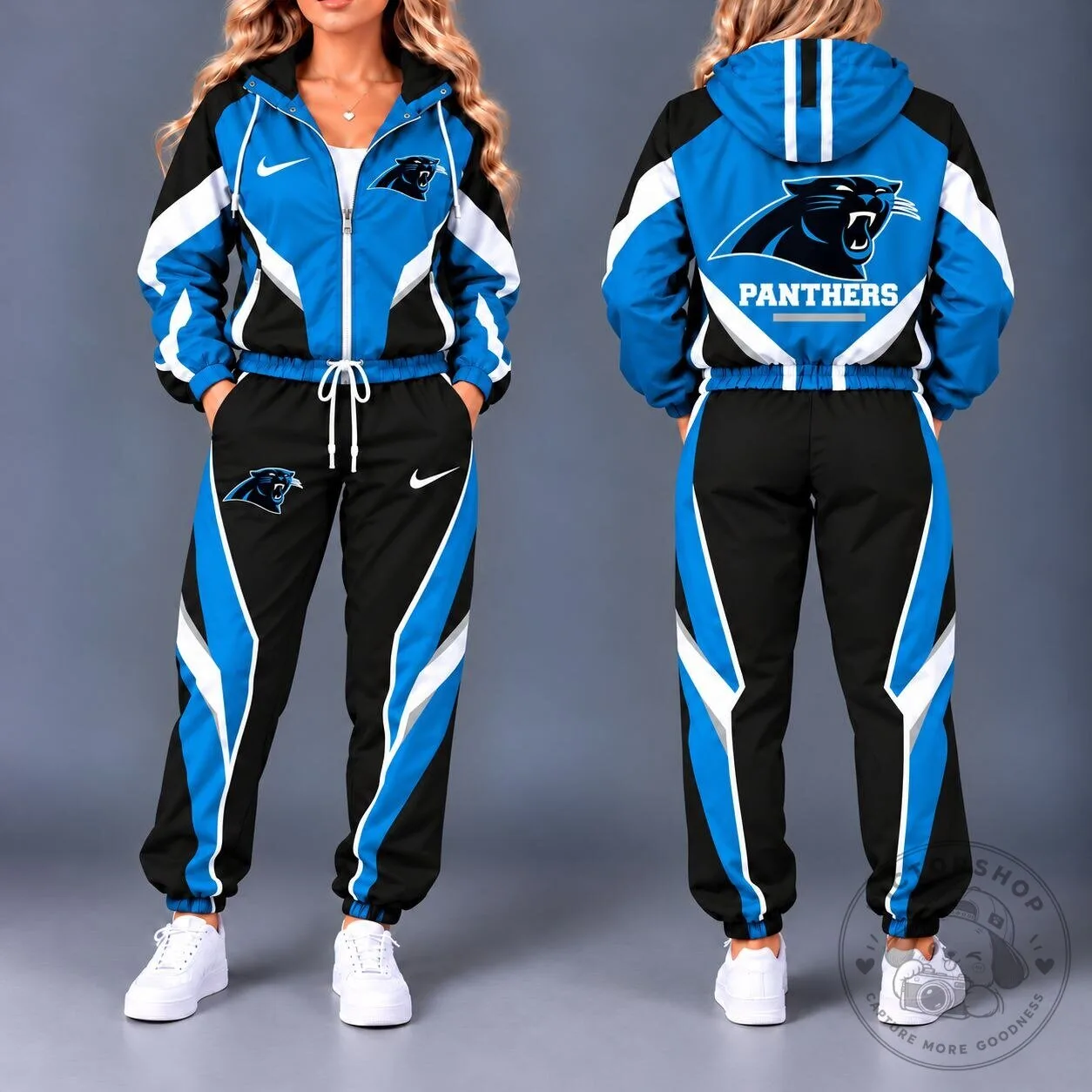 Carolina Panthers NFL Team Pride Waterproof Polyester Jacket and Jogger Pants Tracksuit Set 1 Carolina Panthers NFL Team Pride Waterproof Polyester Jacket and Jogger Pants Tracksuit Set