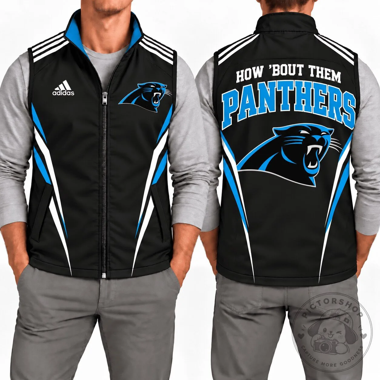 Carolina Panthers NFL Football Team How 'Bout Them Panthers Full-Zip Vest