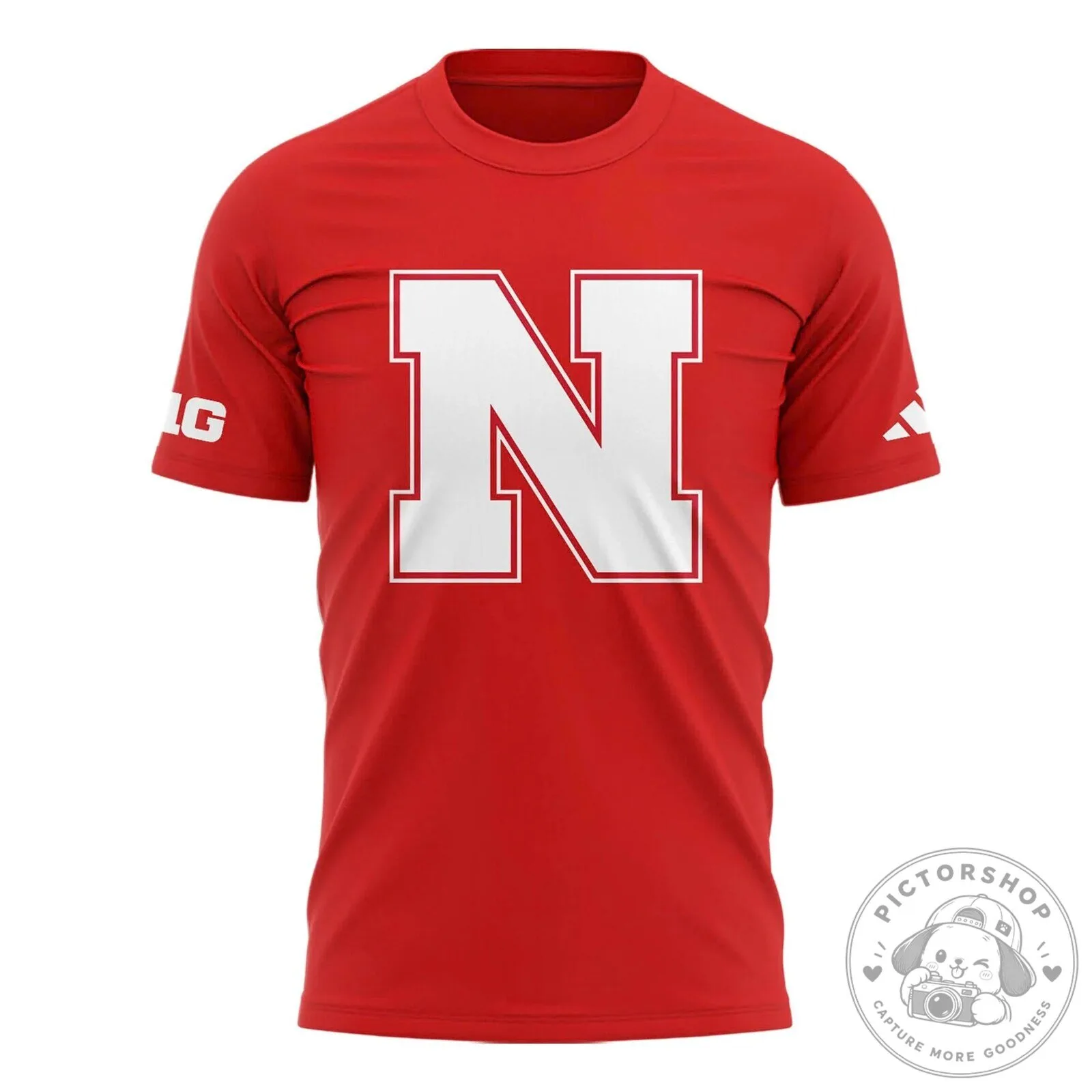 Nebraska Cornhuskers Football Skull and Crossbones Helmet Red T-Shirt 9 Nebraska Cornhuskers Football Skull and Crossbones Helmet Red T-Shirt