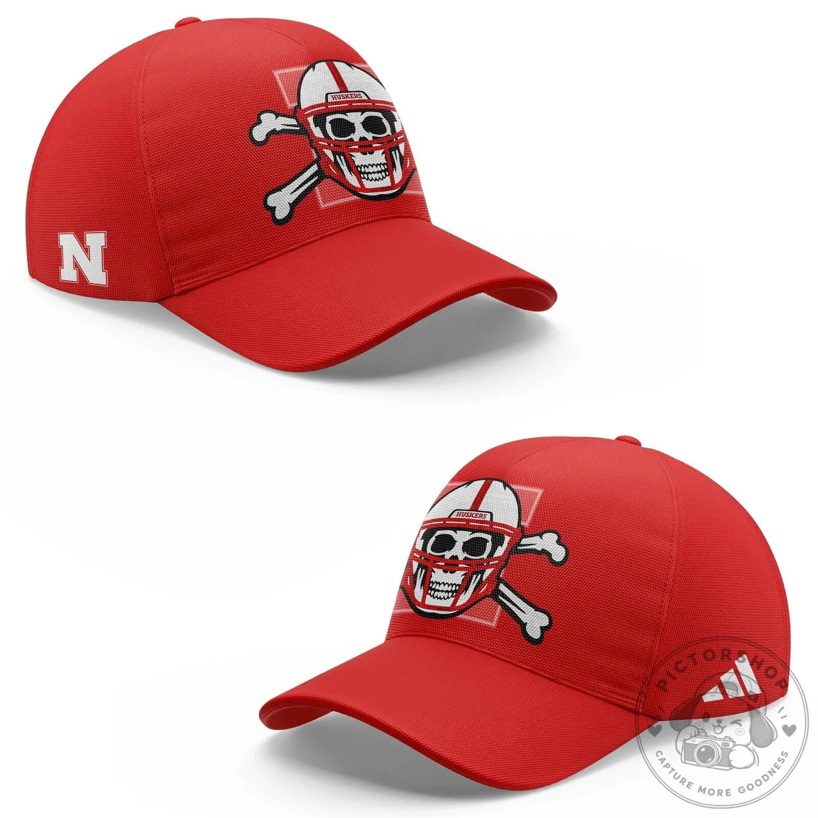 Nebraska Cornhuskers Football Skull and Crossbones Helmet Red T-Shirt 11 Nebraska Cornhuskers Football Skull and Crossbones Helmet Red T-Shirt