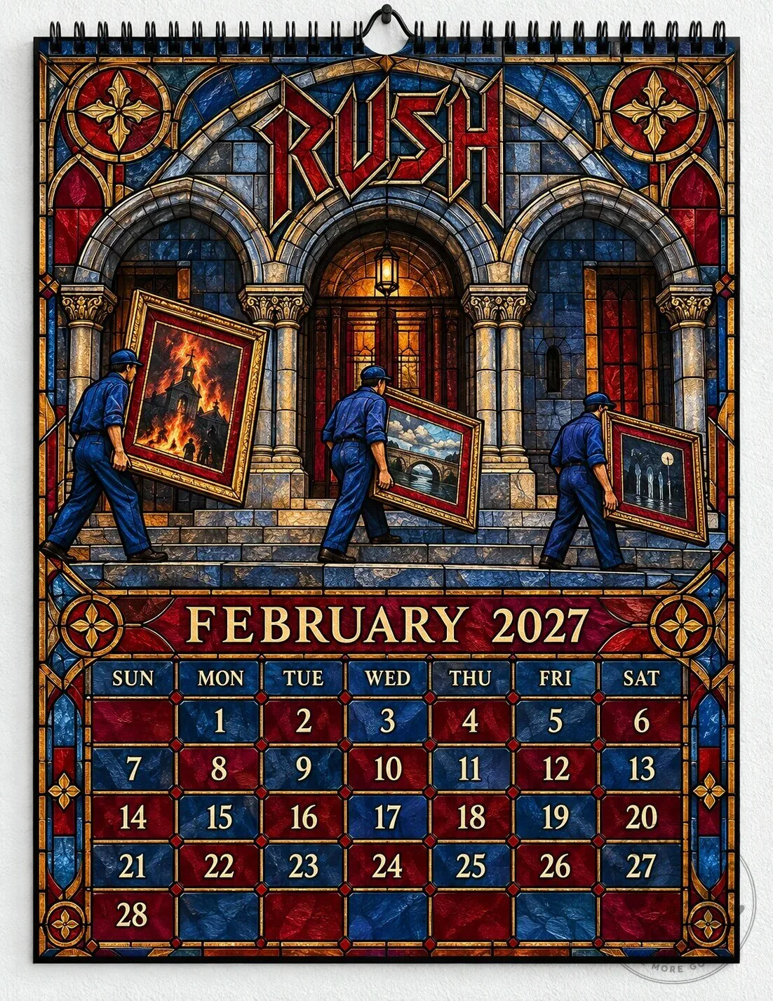 Rush Band Stained Glass Album Art 2027 Wall Calendar - Progressive Rock Music Gift 2D 18 Rush Band Stained Glass Album Art 2027 Wall Calendar - Progressive Rock Music Gift 2D
