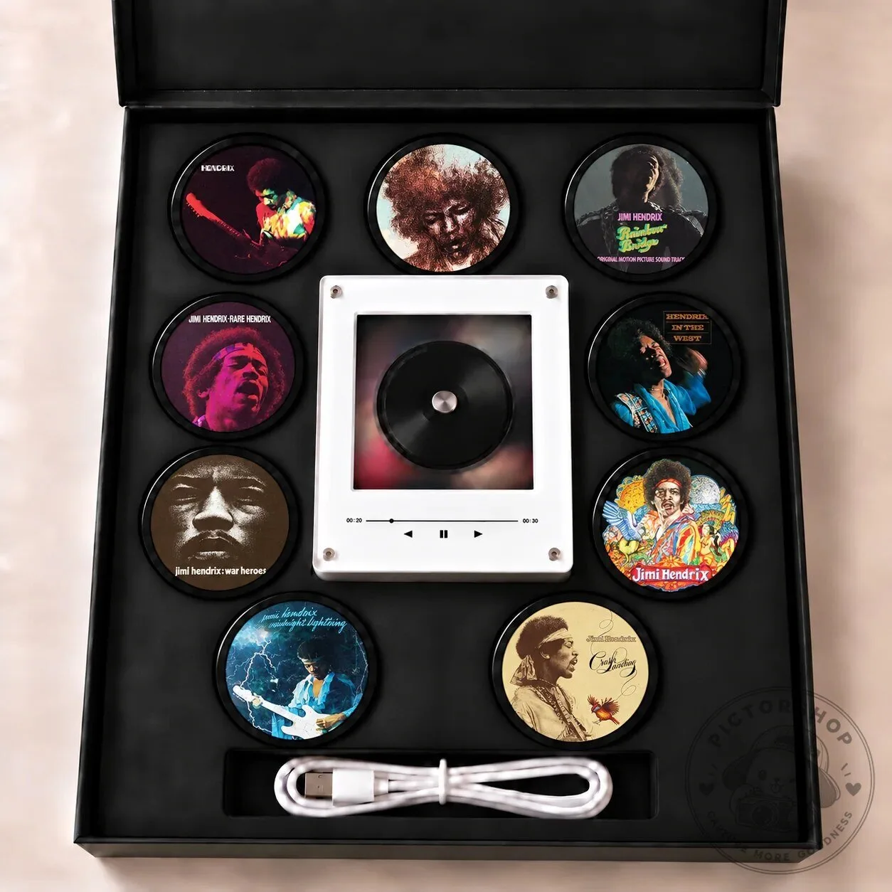 Jimi Hendrix Mini CD Player Light with Album Art LED Night Light Tabletop Decor