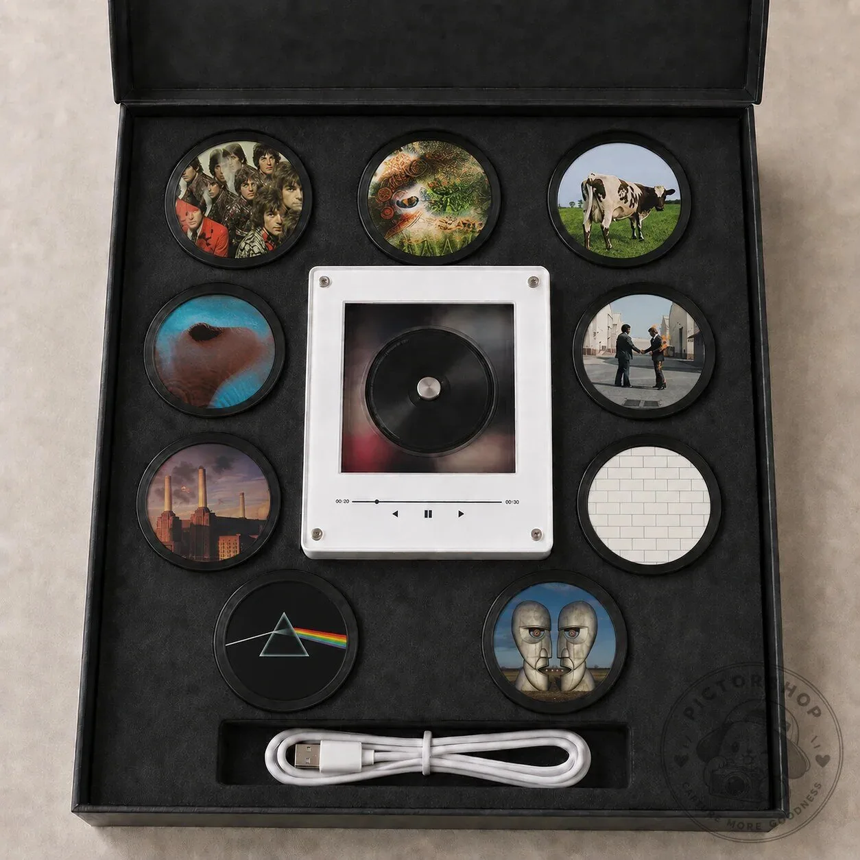 Pink Floyd Album Cover Art Music Player Magnet Set for Classic Rock Fans