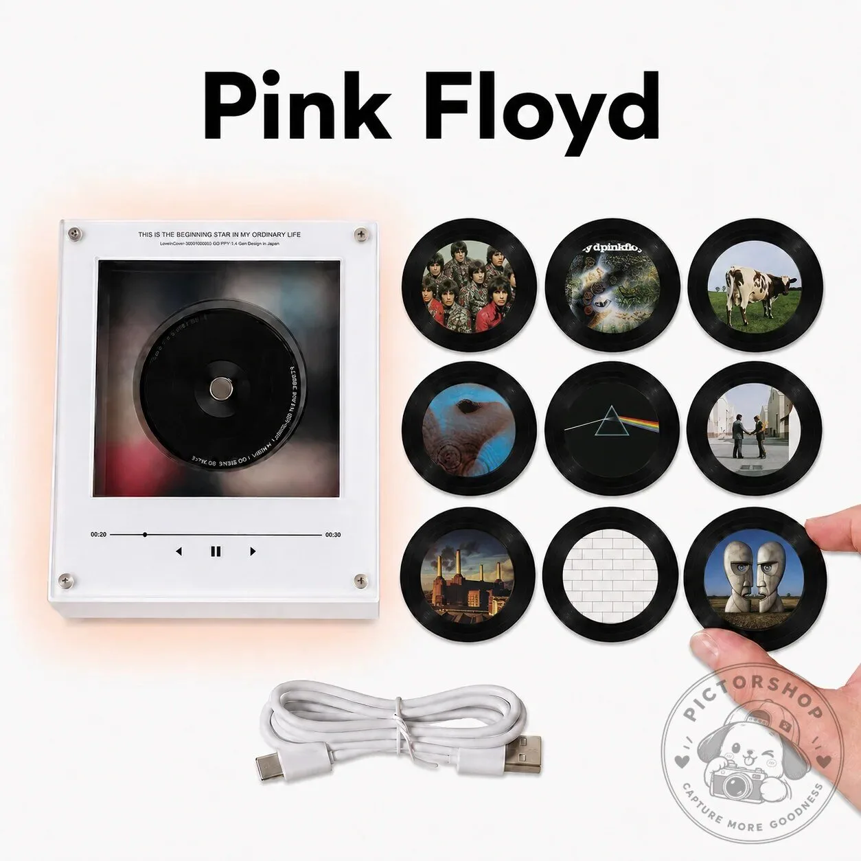 Pink Floyd Album Cover Art Music Player Magnet Set for Classic Rock Fans 9 Pink Floyd Album Cover Art Music Player Magnet Set for Classic Rock Fans