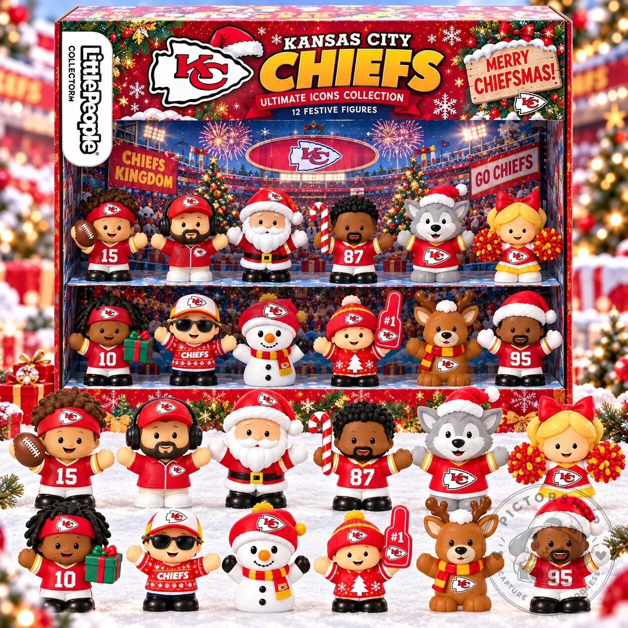 Kansas City Chiefs Christmas Ultimate Icons Collection 12 Festive Figures
