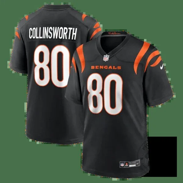 Cincinnati Bengals Cris Collinsworth Black Football Jersey Number 80 12 Cincinnati Bengals Cris Collinsworth Black Football Jersey Number 80