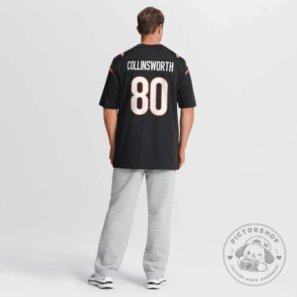 Cincinnati Bengals Cris Collinsworth Black Football Jersey Number 80 19 Cincinnati Bengals Cris Collinsworth Black Football Jersey Number 80