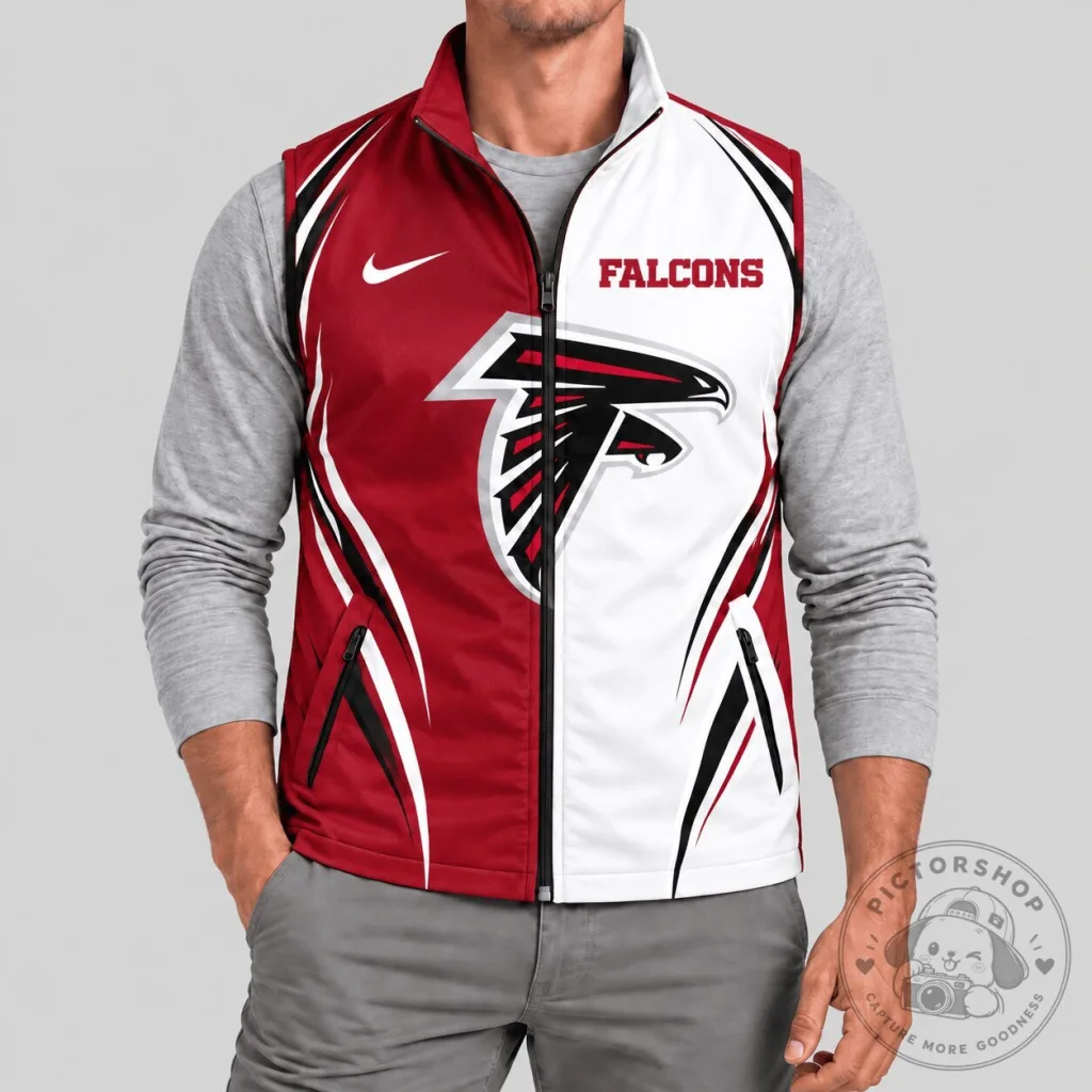 Atlanta Falcons National Football League Swoosh Panel Softshell Vest Atlanta Falcons National Football League Swoosh Panel Softshell Vest