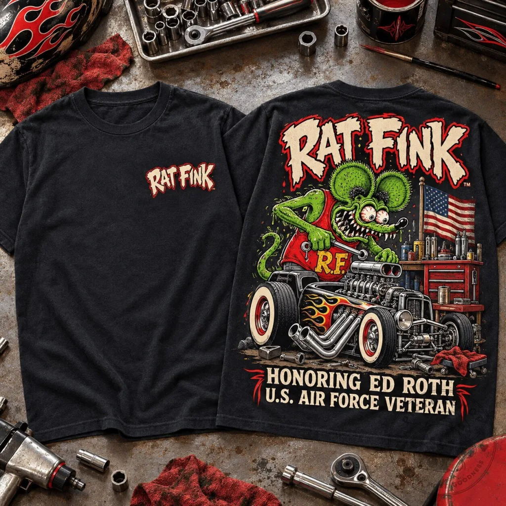 Rat Fink Hot Rod Ed Roth Tribute Kustom Kulture Fan T-Shirt Rat Fink Hot Rod Ed Roth Tribute Kustom Kulture Fan T-Shirt