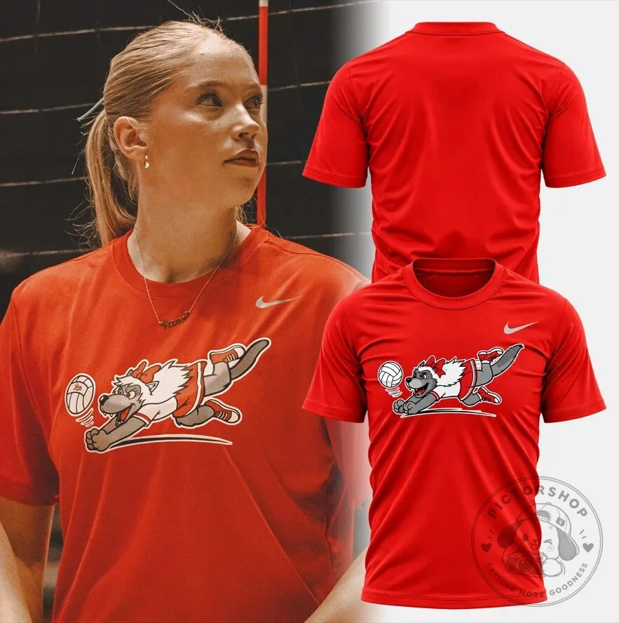 New Mexico Lobos Women's Volleyball Team Mascot Red T-Shirt 3 New Mexico Lobos Women